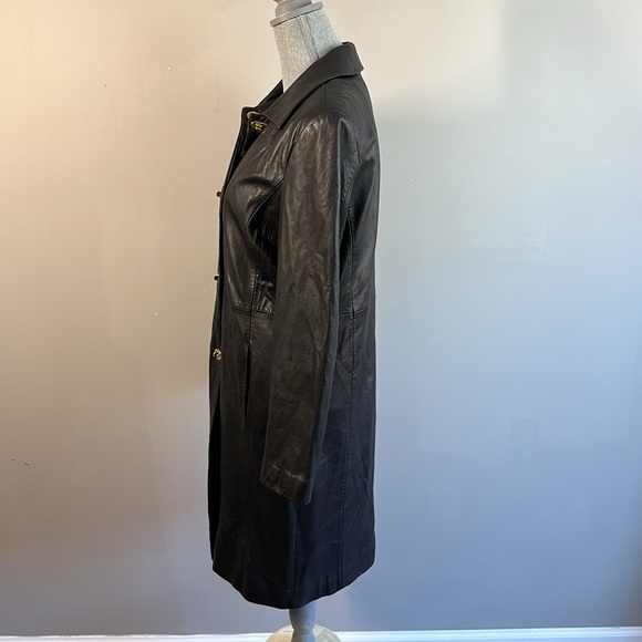 J. Percy Buttery Soft Black Leather Long Coat Size S - Picture 3 of 15